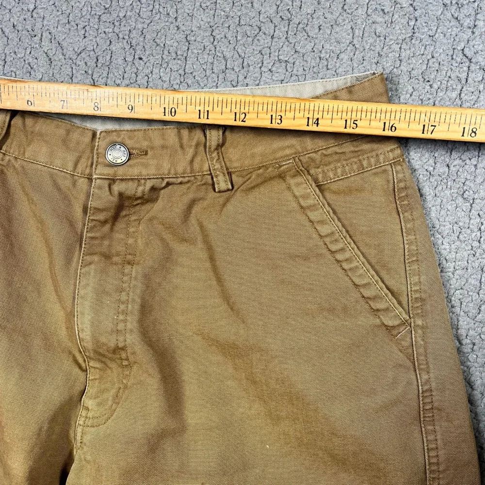 REI Mens 34 Brown Canvas Utility Shorts Organic Cotton Cargo Hiking 6350